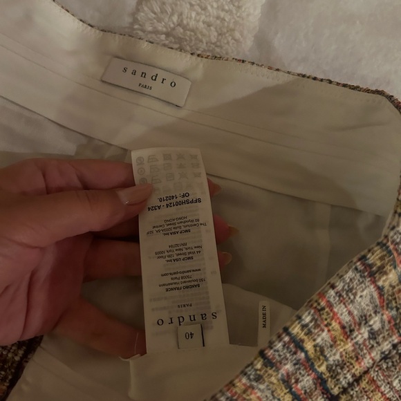 SANDRO Hubert Zip Front Tweed Shorts - size 40 worn once great condition - Picture 9 of 13